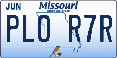 MO license plate PL0R7R
