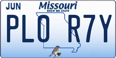 MO license plate PL0R7Y