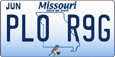 MO license plate PL0R9G