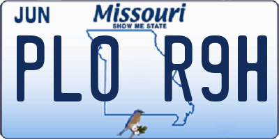 MO license plate PL0R9H