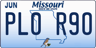 MO license plate PL0R9O