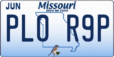 MO license plate PL0R9P