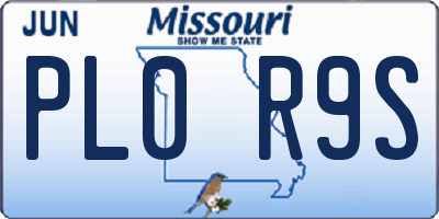 MO license plate PL0R9S