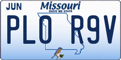 MO license plate PL0R9V