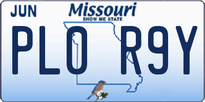 MO license plate PL0R9Y