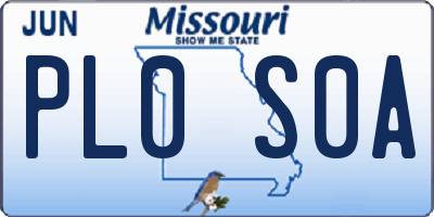 MO license plate PL0S0A