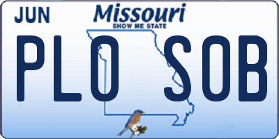 MO license plate PL0S0B