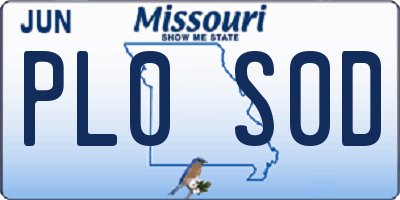 MO license plate PL0S0D
