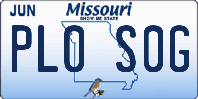 MO license plate PL0S0G