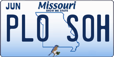 MO license plate PL0S0H