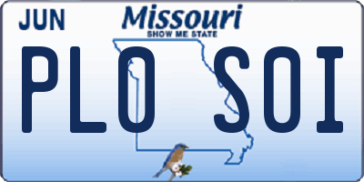 MO license plate PL0S0I