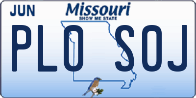 MO license plate PL0S0J