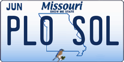 MO license plate PL0S0L