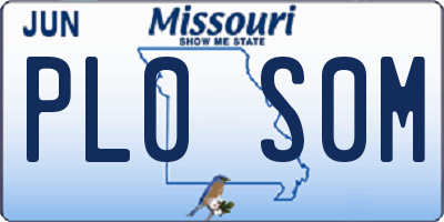 MO license plate PL0S0M