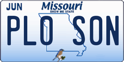 MO license plate PL0S0N