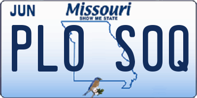 MO license plate PL0S0Q