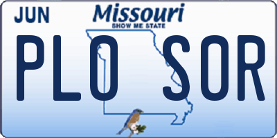 MO license plate PL0S0R