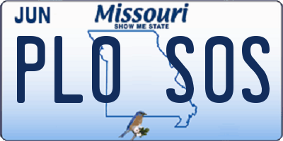 MO license plate PL0S0S
