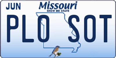 MO license plate PL0S0T