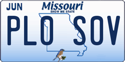 MO license plate PL0S0V
