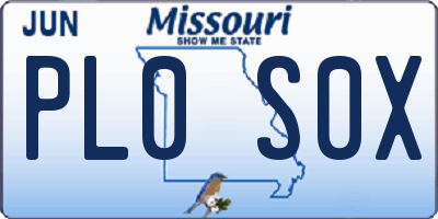 MO license plate PL0S0X