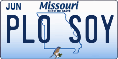 MO license plate PL0S0Y