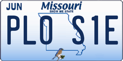 MO license plate PL0S1E