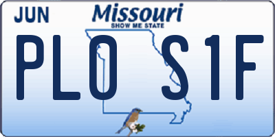 MO license plate PL0S1F