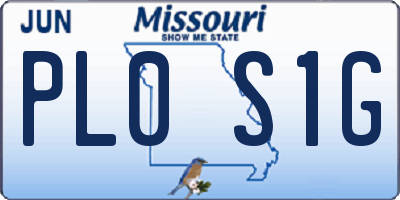 MO license plate PL0S1G