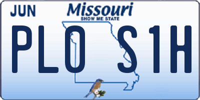 MO license plate PL0S1H