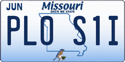 MO license plate PL0S1I