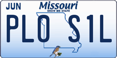 MO license plate PL0S1L