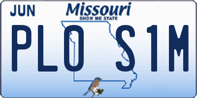 MO license plate PL0S1M