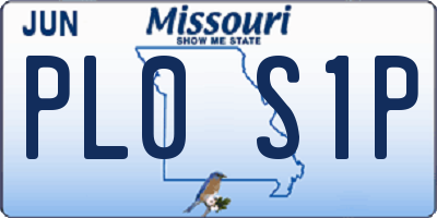 MO license plate PL0S1P