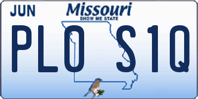 MO license plate PL0S1Q