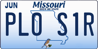MO license plate PL0S1R