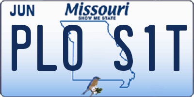 MO license plate PL0S1T