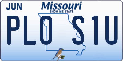 MO license plate PL0S1U