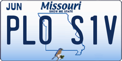 MO license plate PL0S1V