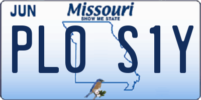 MO license plate PL0S1Y