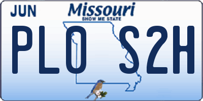MO license plate PL0S2H