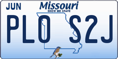 MO license plate PL0S2J