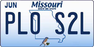 MO license plate PL0S2L