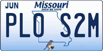 MO license plate PL0S2M