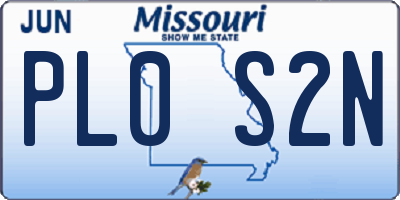 MO license plate PL0S2N
