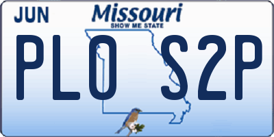 MO license plate PL0S2P
