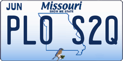 MO license plate PL0S2Q