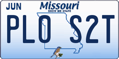 MO license plate PL0S2T