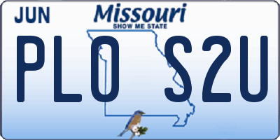 MO license plate PL0S2U