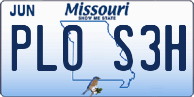 MO license plate PL0S3H